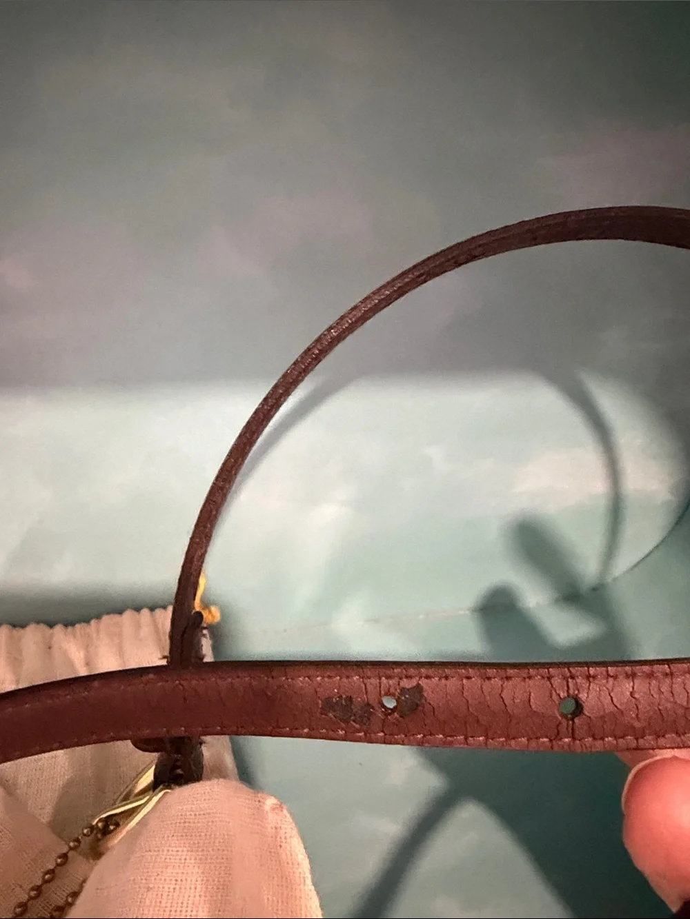 Coach Dark Brown Leather Skinny Belt with Gold buckle